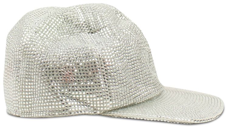 Off White Rhinestone Baseball Cap Grey