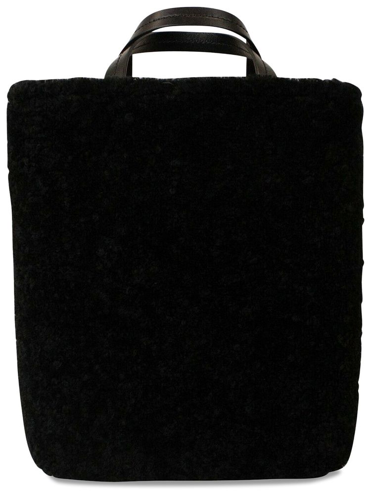 Off White Shearling Large Logo Tote Bag Black