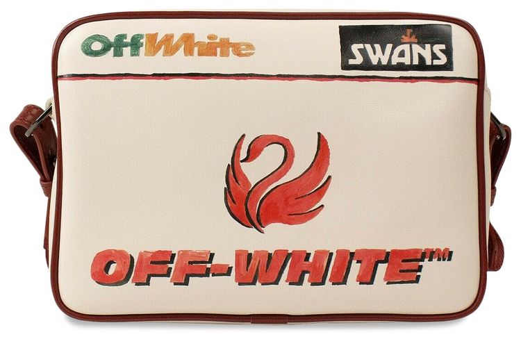 Off White Logo Print Camera Bag White
