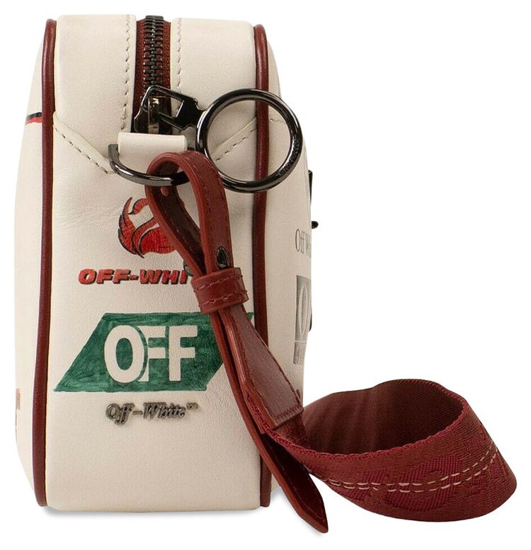 Off White Logo Print Camera Bag White
