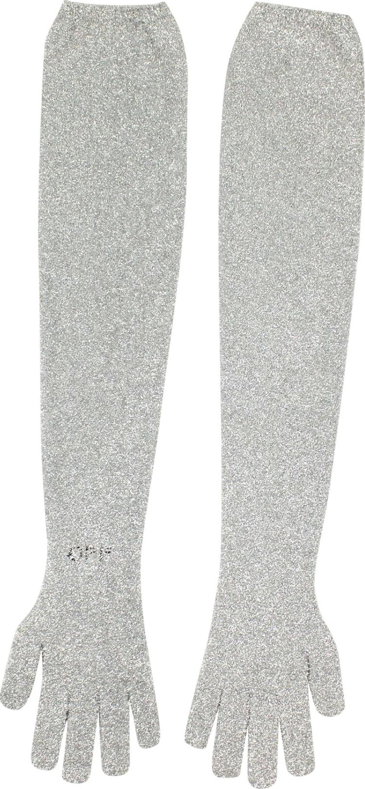 Off-White Sparkling Long Gloves 'Grey'