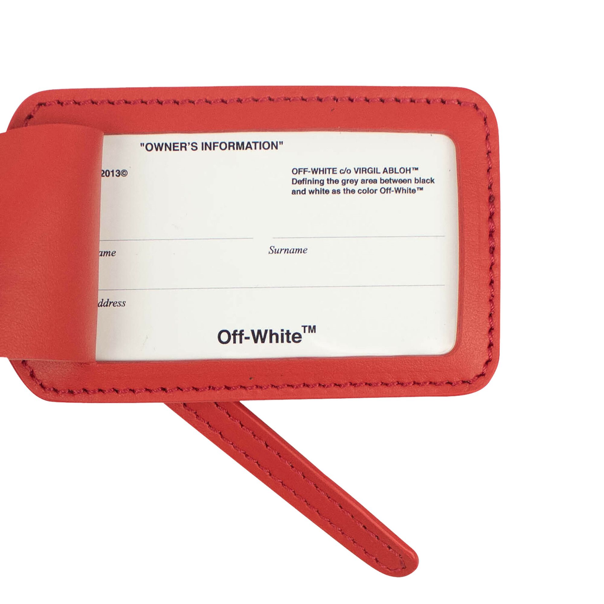 Off white name tag online