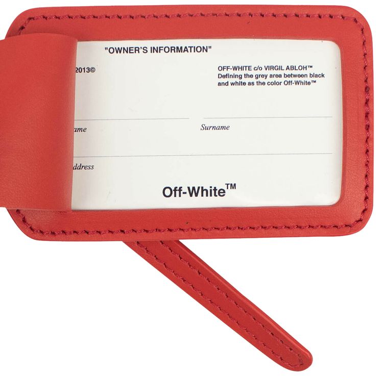Off White Zip Tie Tag Red