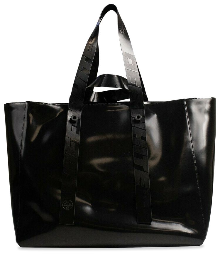 Off White Arrow Print Tote Bag Black