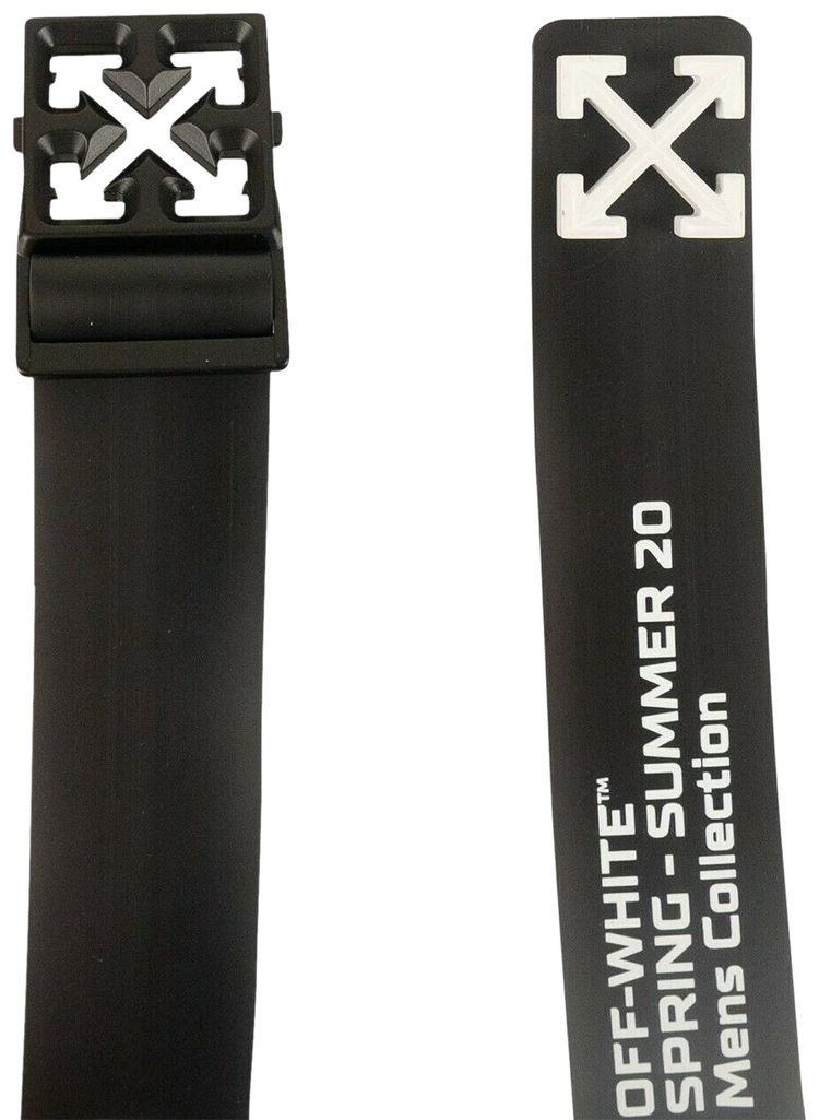 Off White Rubber Logo Buckle Belt Black