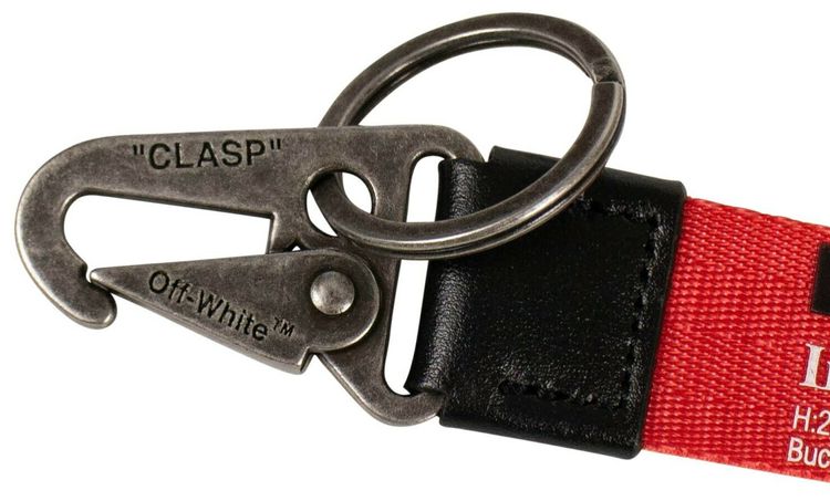 Off White Industrial Key Holder Necklace Red