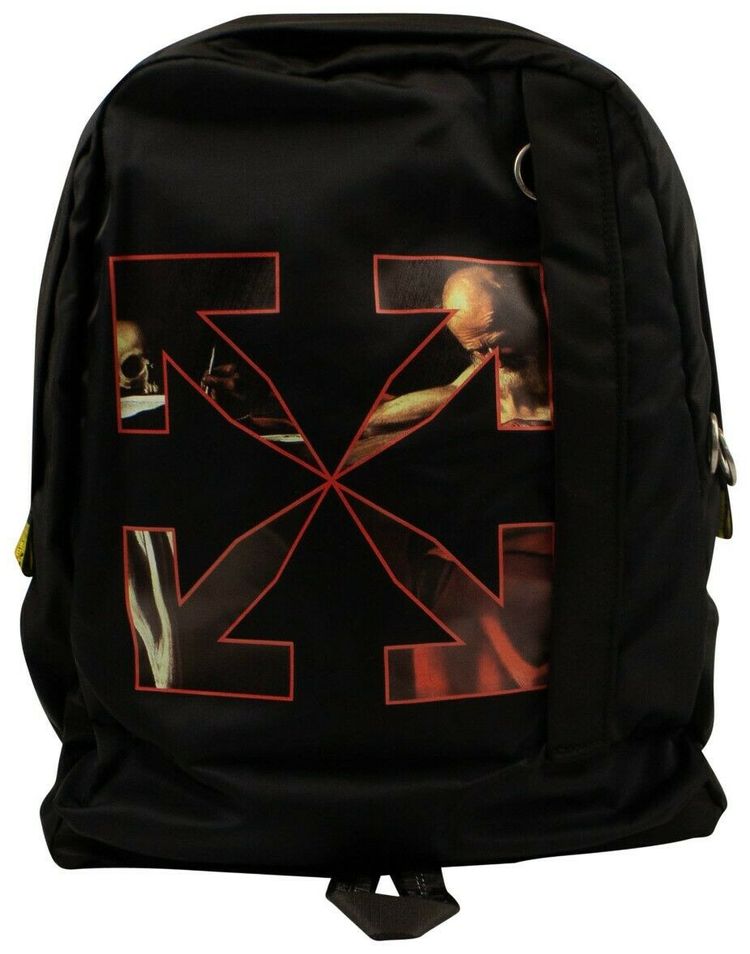 Off White Logo Backpack Black