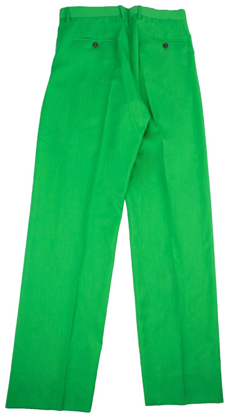 Off White Straight Leg Tailored Pants Green