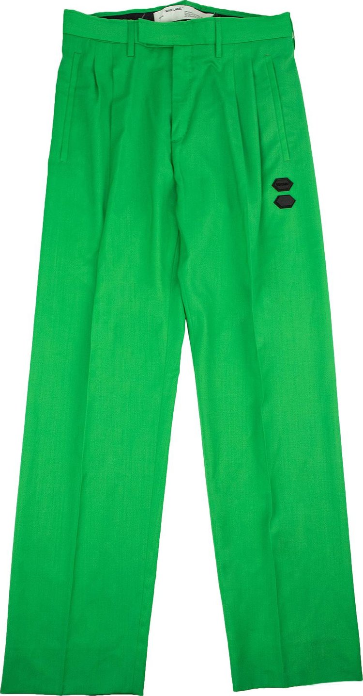 Off-White Straight-Leg Tailored Pants 'Green'