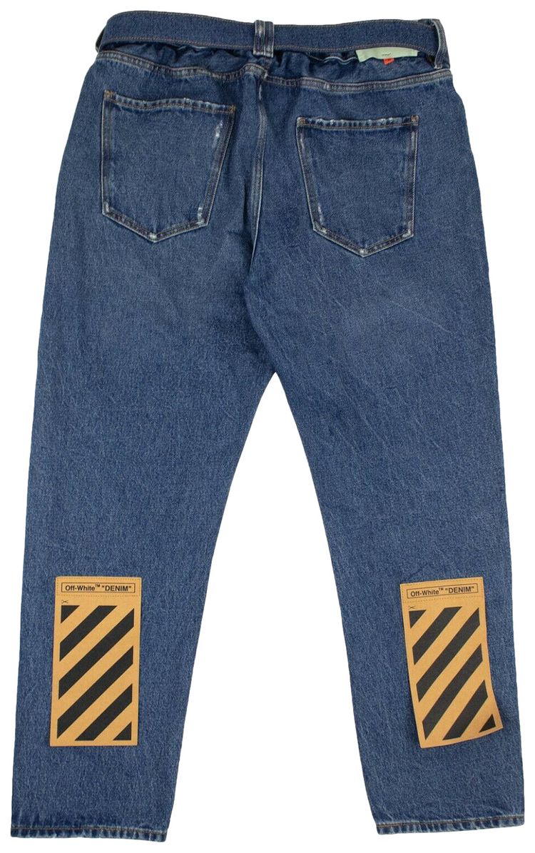 Off White Loose Fit Jeans Blue