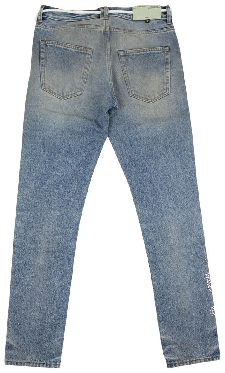 Off White Denim Slim Fit Jeans Blue