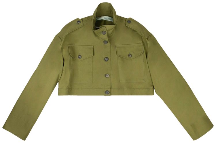 Off White Military Cropped M65 Jacket Green