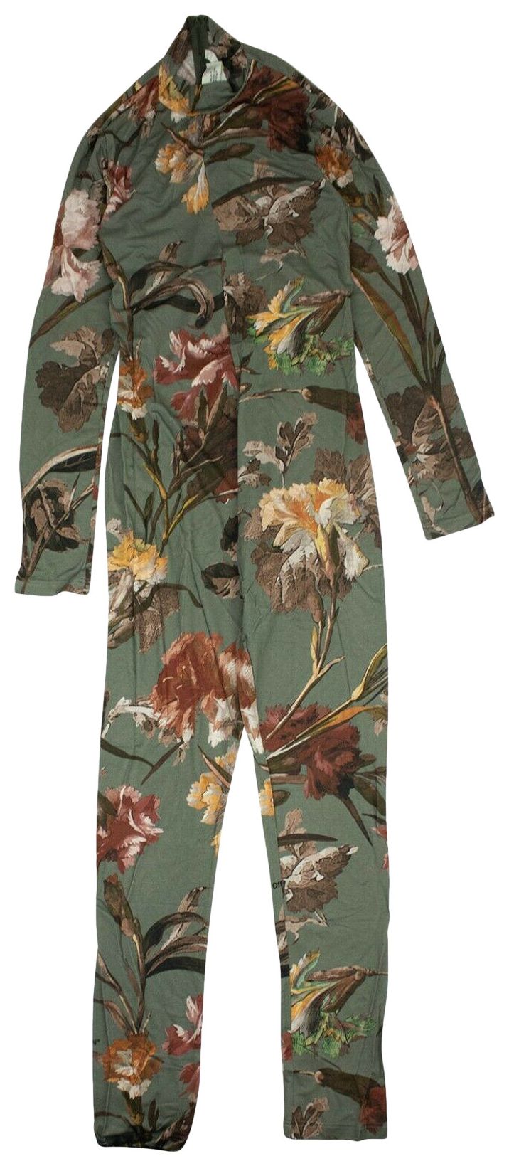 Off White Floral Print Jumpsuit Green