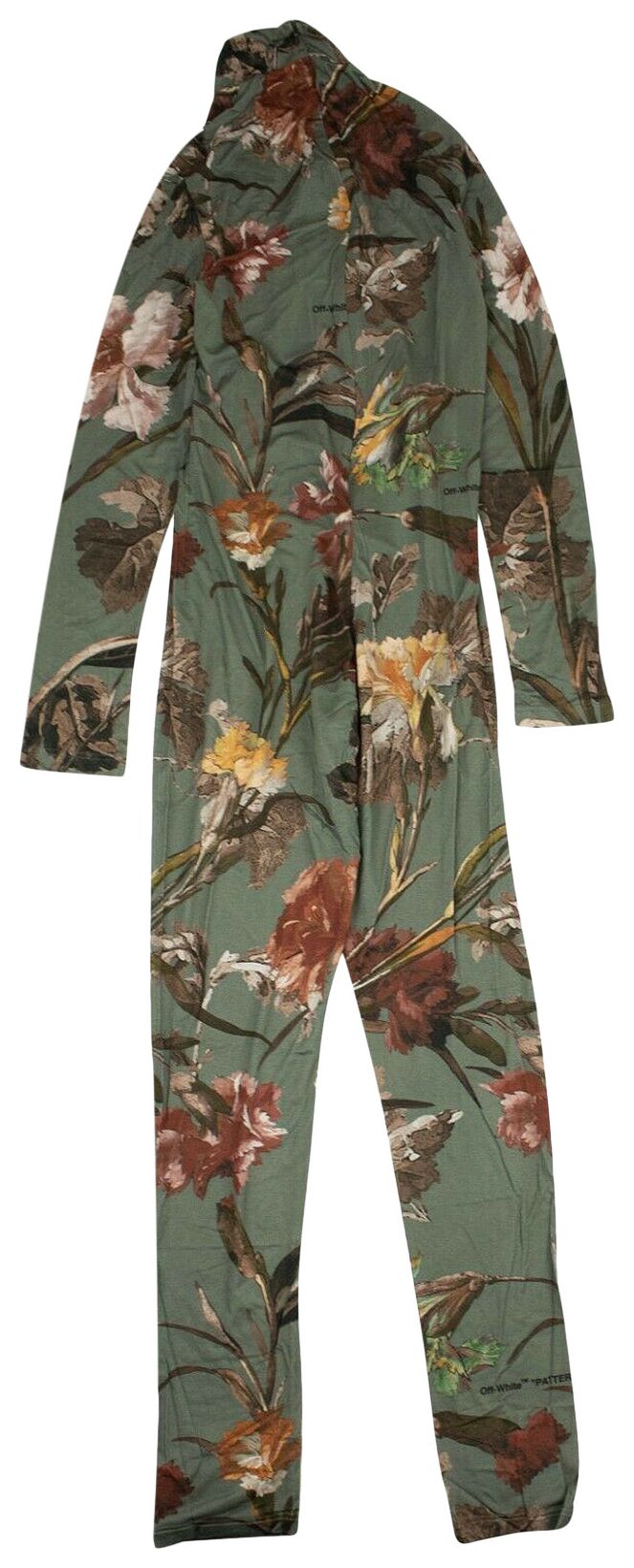 Off White Floral Print Jumpsuit Green