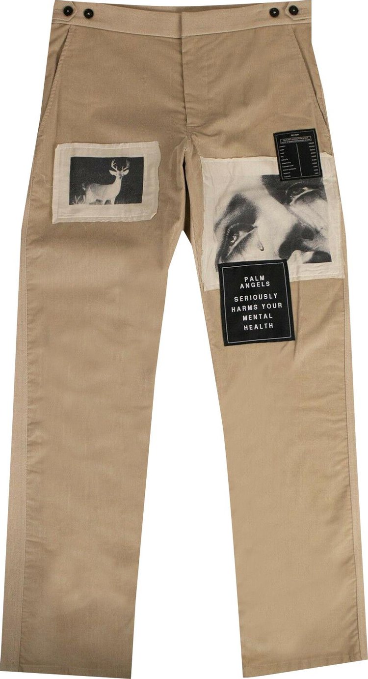 Buy Palm Angels Corduroy Patch Pants 'Beige' - PMCA047F197070304788 | GOAT