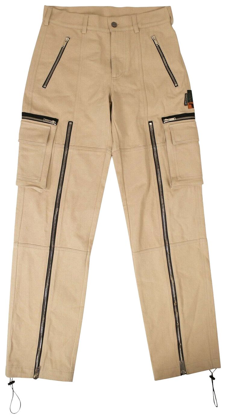 Palm Angels Zipped Cargo Pants Beige