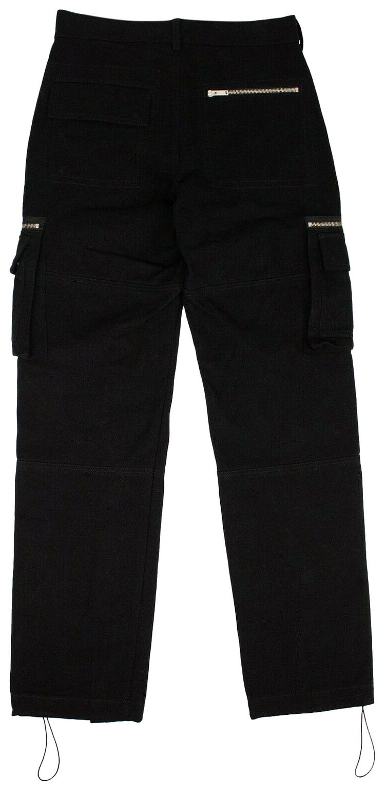 Palm Angels Zip Embellished Straight Leg Pants Black