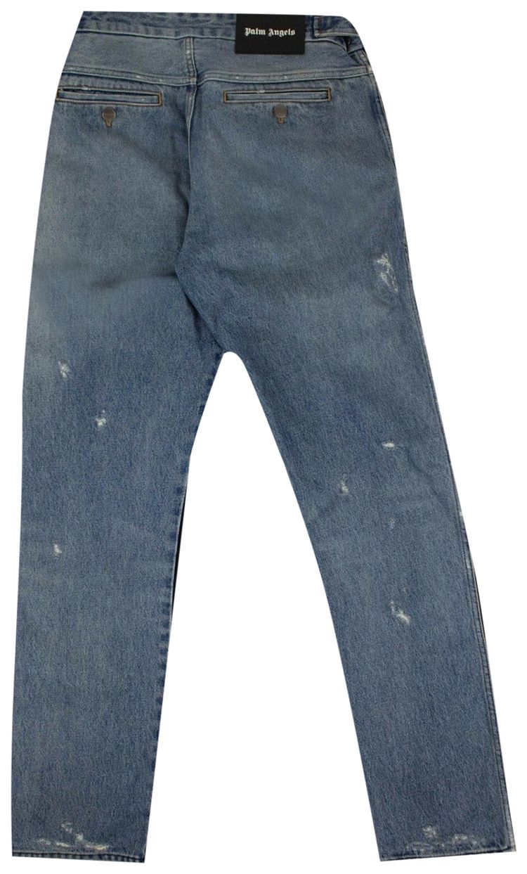 Palm Angels Two Tone Straight Leg Jeans Black