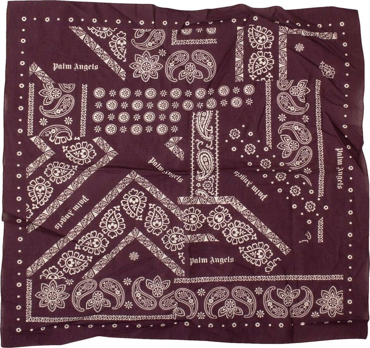 Palm Angels Logo Paisley Bandana Print Neck Scarf 'Purple'