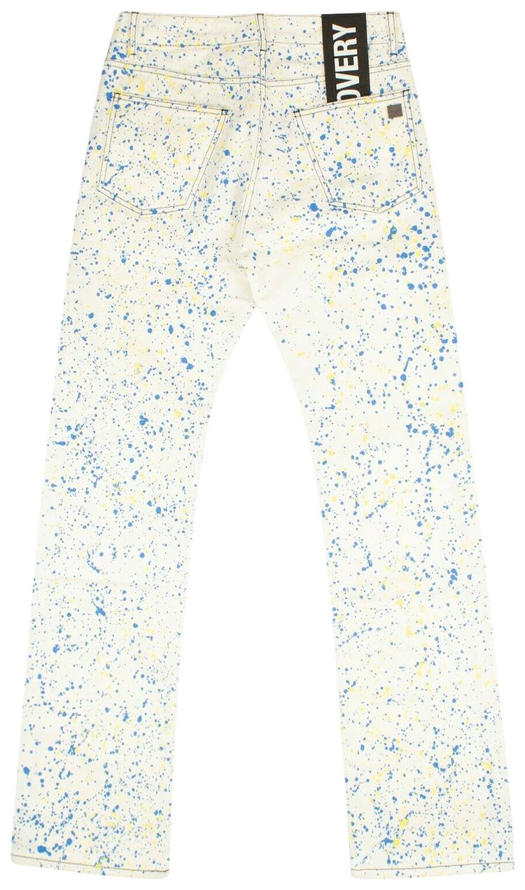 Palm Angels Splatter Jeans WhiteBlueYellow