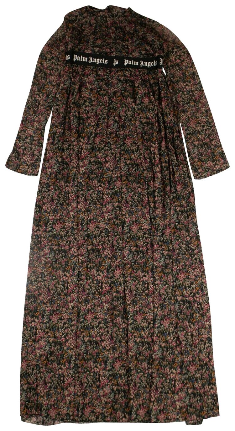 Palm Angels Long Floral Logo Dress Multicolor