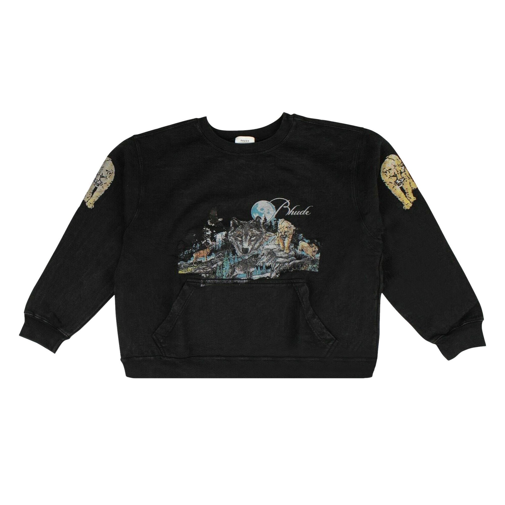 Buy Rhude Wolf Crewneck Sweatshirt Black FW20SW00000011 GOAT