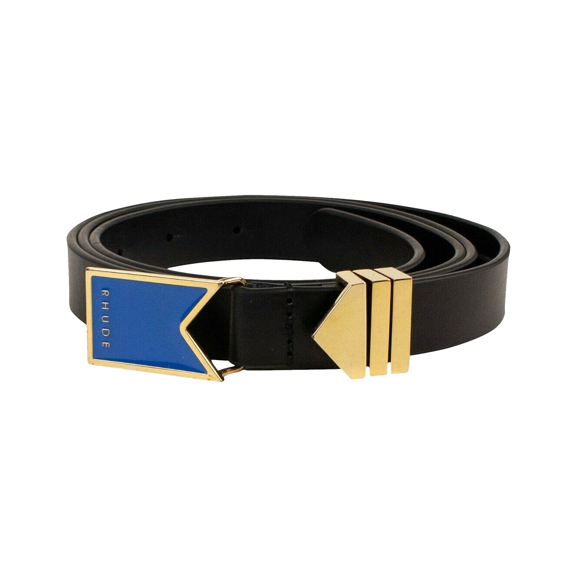 Buy Rhude Leather Chevron Buckle Belt 'Black' - U07MS20210