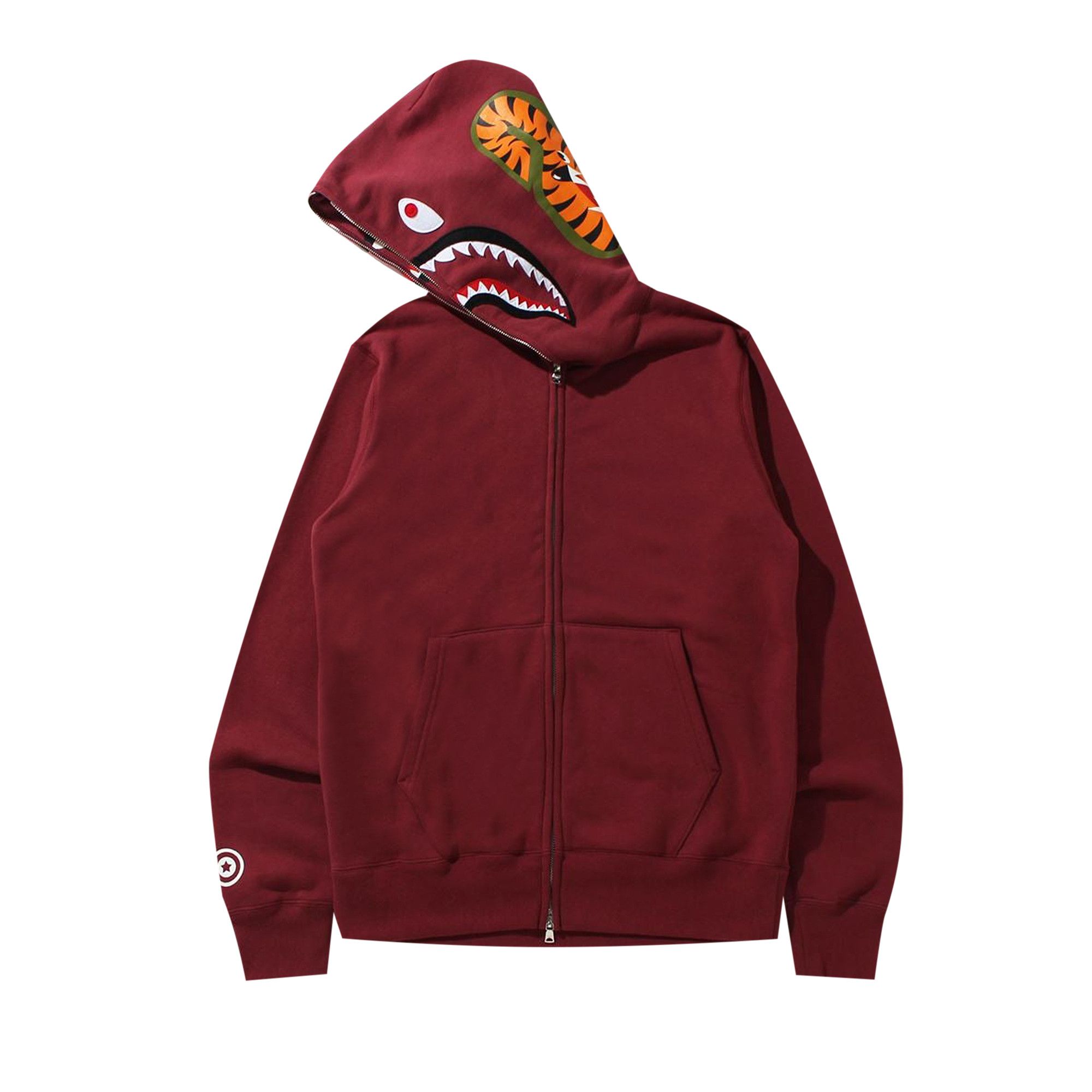 Burgundy bape hoodie outlet