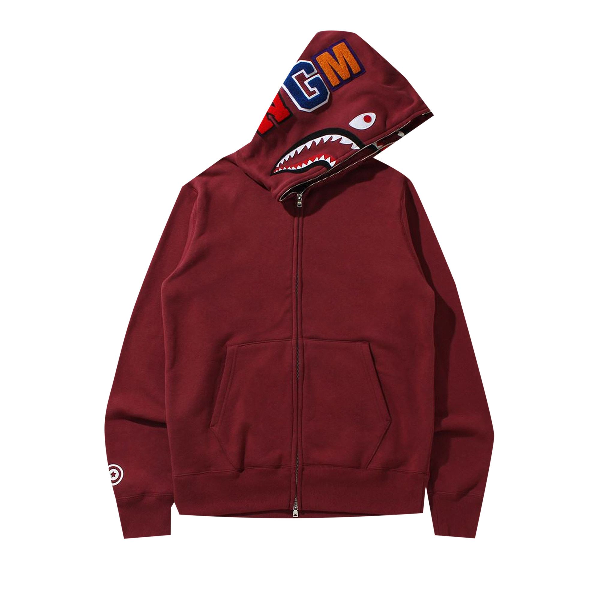 Burgundy bape hoodie outlet