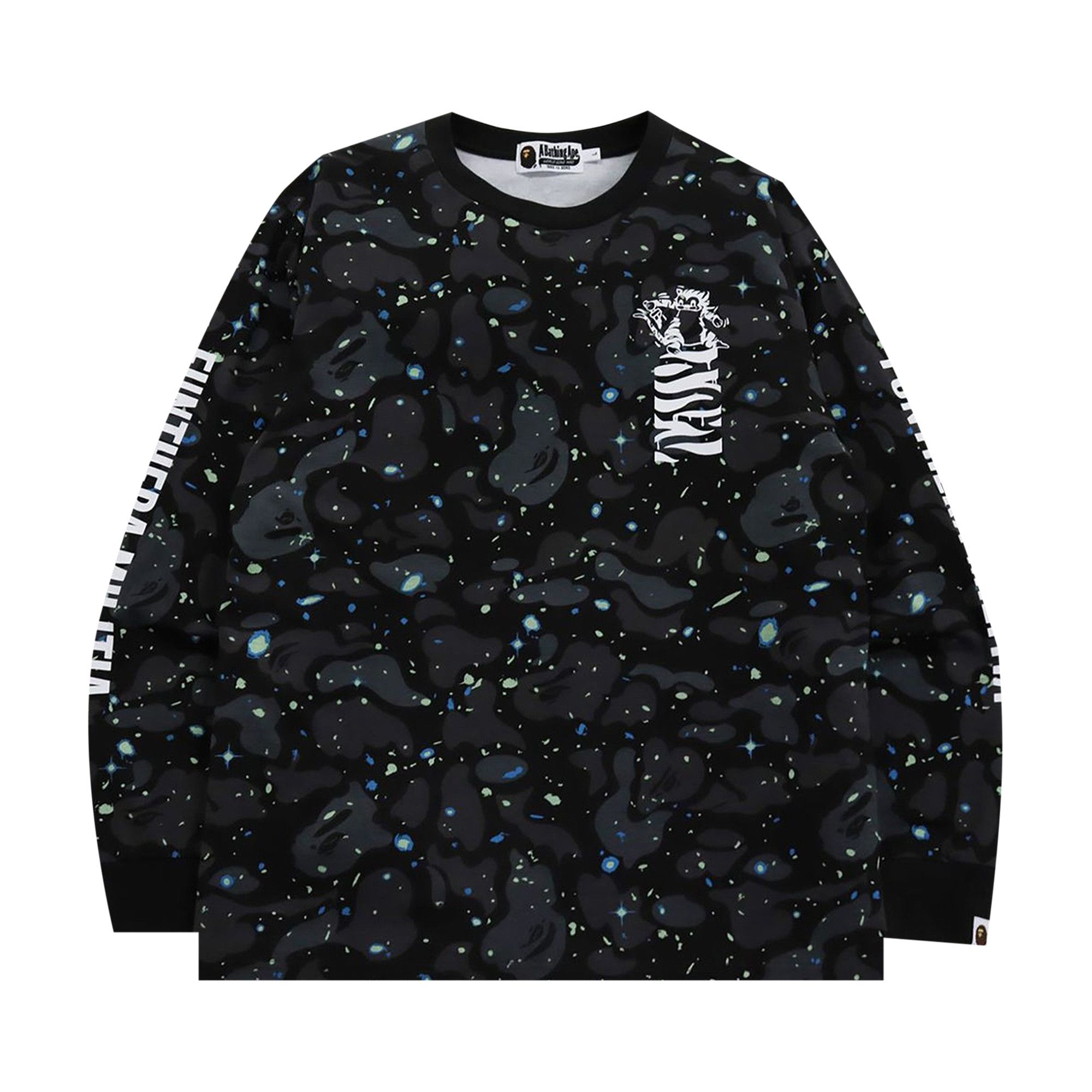 A BATHING APE Space Camo Tiger ロンt tシャツ Buy BAPE Space Camo Tiger Long-Sleeve Tee 'Black' - 1H80 111