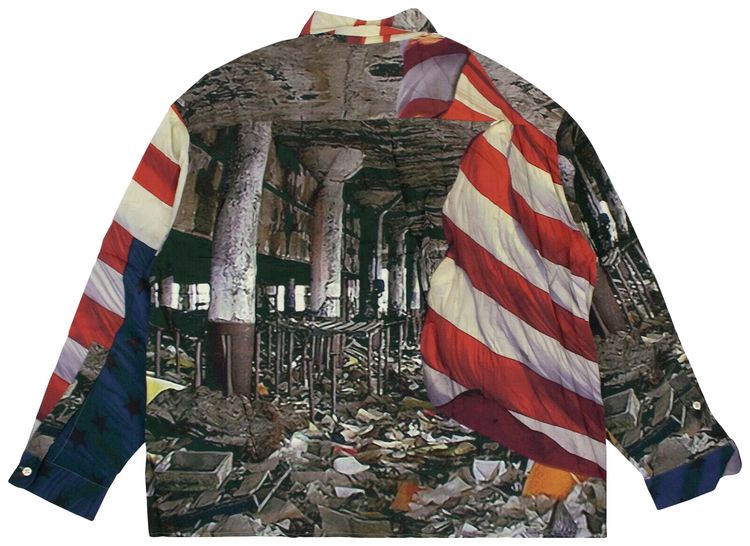 Pyer Moss American Flag Shirt RedMulticolor