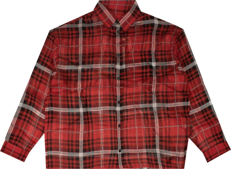 Pyer Moss Plaid Silk Shirt 'Red'