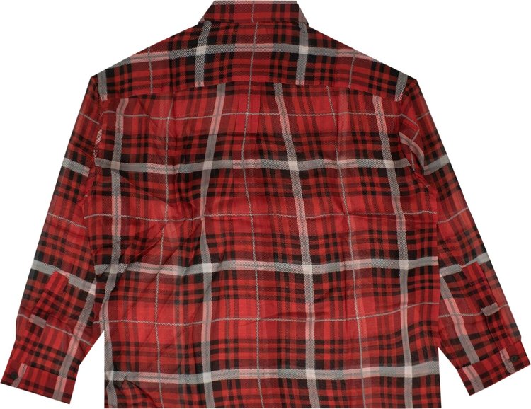 Pyer Moss Plaid Silk Shirt Red