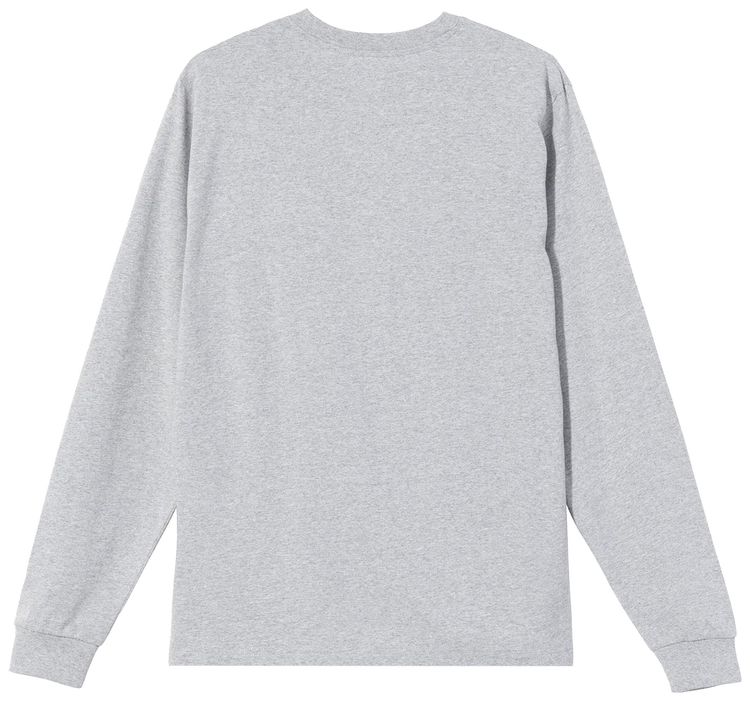 Stussy Stock Logo Long Sleeve Crew Grey Heather