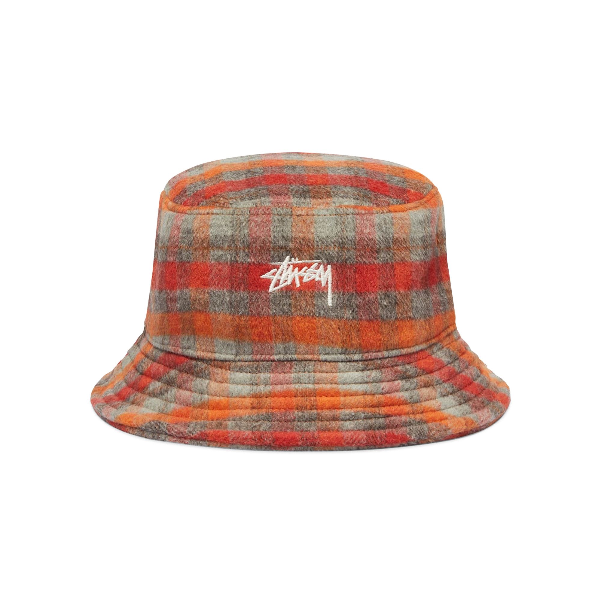 Red stussy bucket hat discount