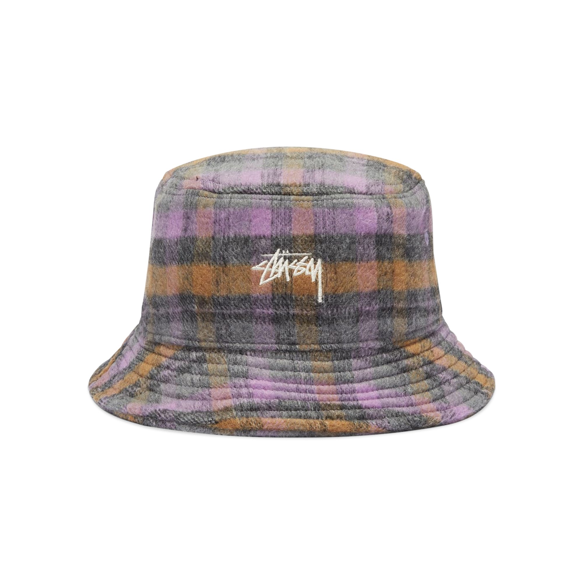 Buy Stussy Brushed Plaid Bucket Hat 'Purple' - 1321084 PURP | GOAT