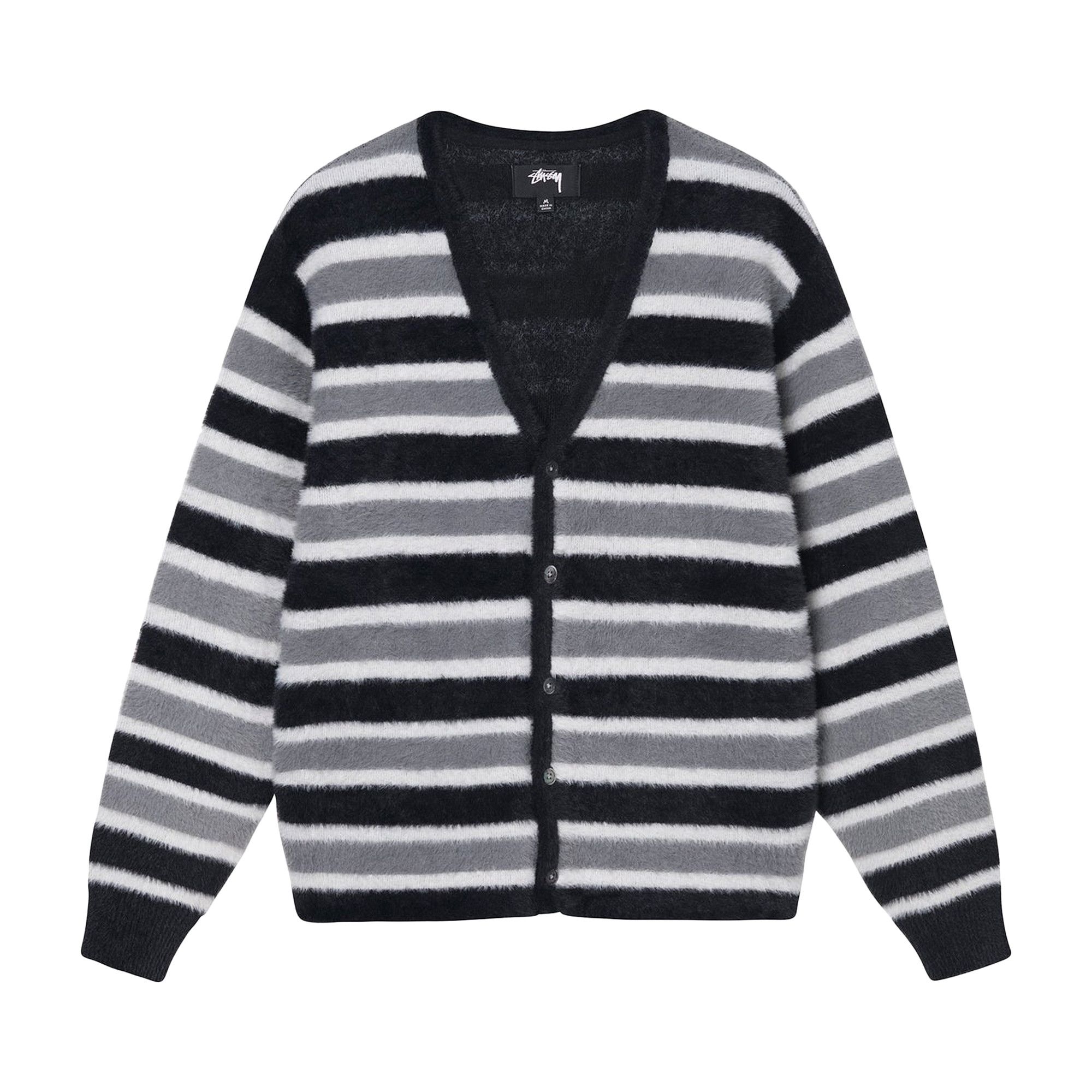 トップス stussy STRIPE BRUSHED CARDIGAN XL Buy Stussy Stripe Brushed Cardigan 'Purple' - 117186 PURP | GOAT