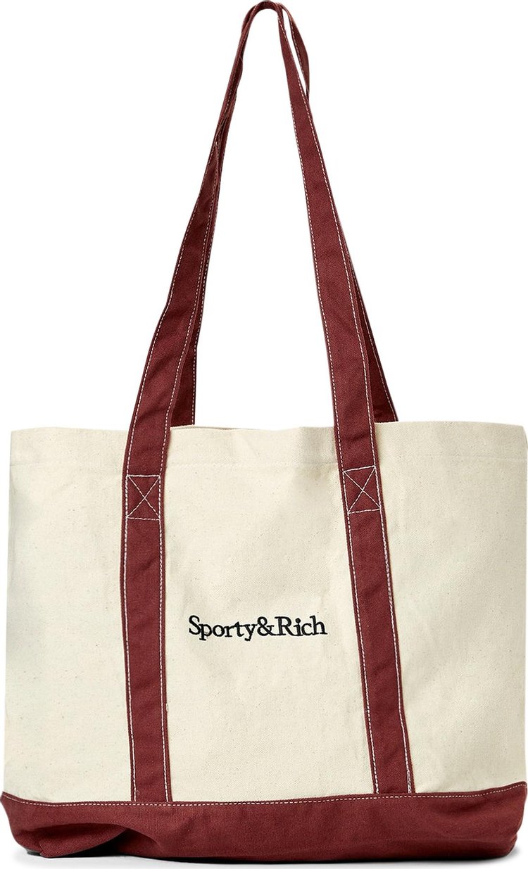 Sporty  Rich Carolyn Tote NaturalMerlot