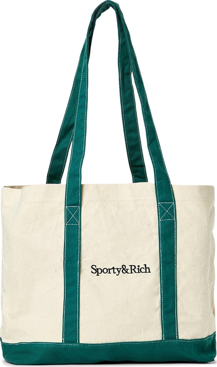Sporty & Rich Carolyn Tote 'Natural/Forest'
