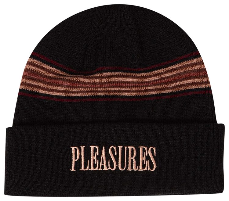 Pleasures Wander Striped Beanie Black