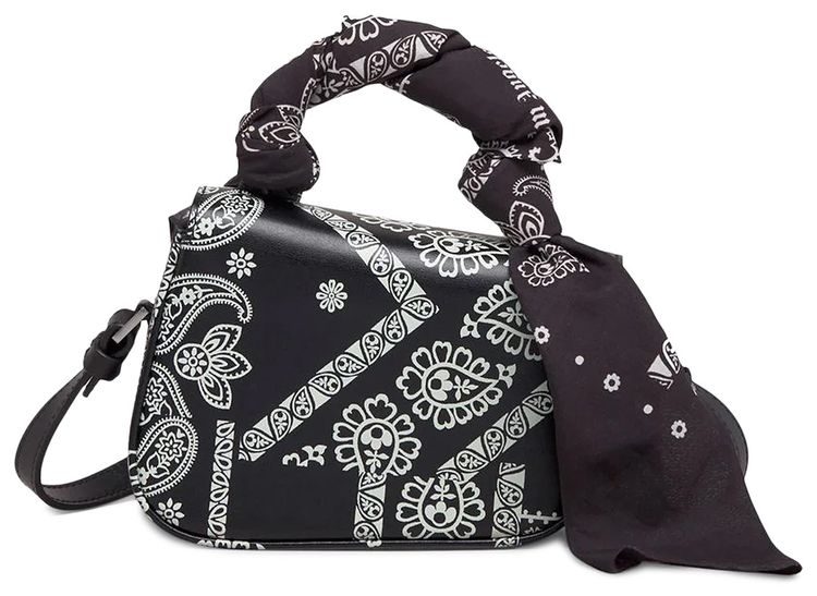 Palm Angels Bandana Mini Crash Bag BlackWhite