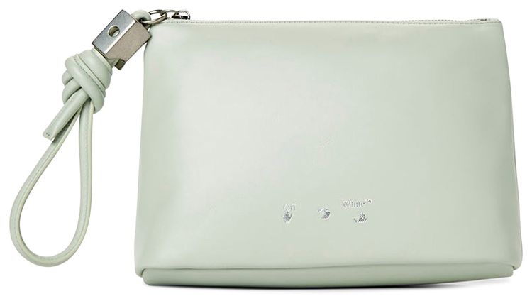Off White Slidder Zipped Pouch 25 Sage