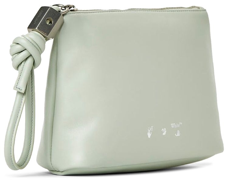 Off White Slidder Zipped Pouch 25 Sage