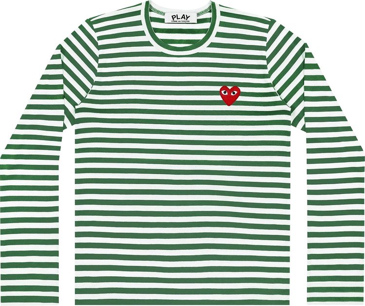 Comme des Garçons PLAY Striped T-Shirt 'Green/White'