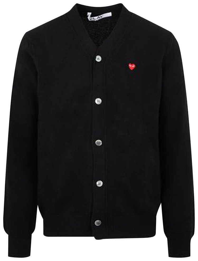 Comme des Garcons PLAY Small Heart Cardigan Black