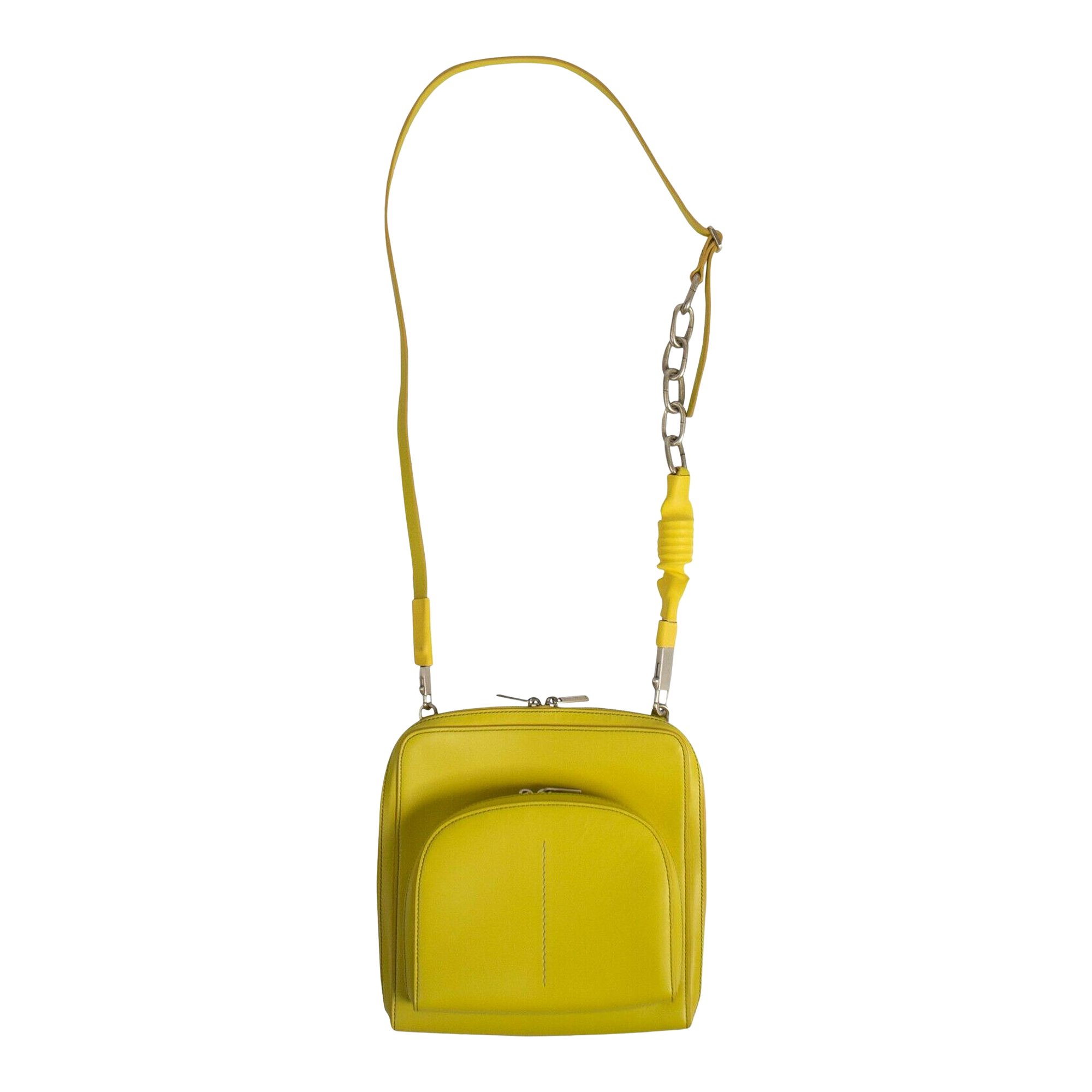 Rick Owens Leather Moon Pocket Bag 'Yellow' | GOAT