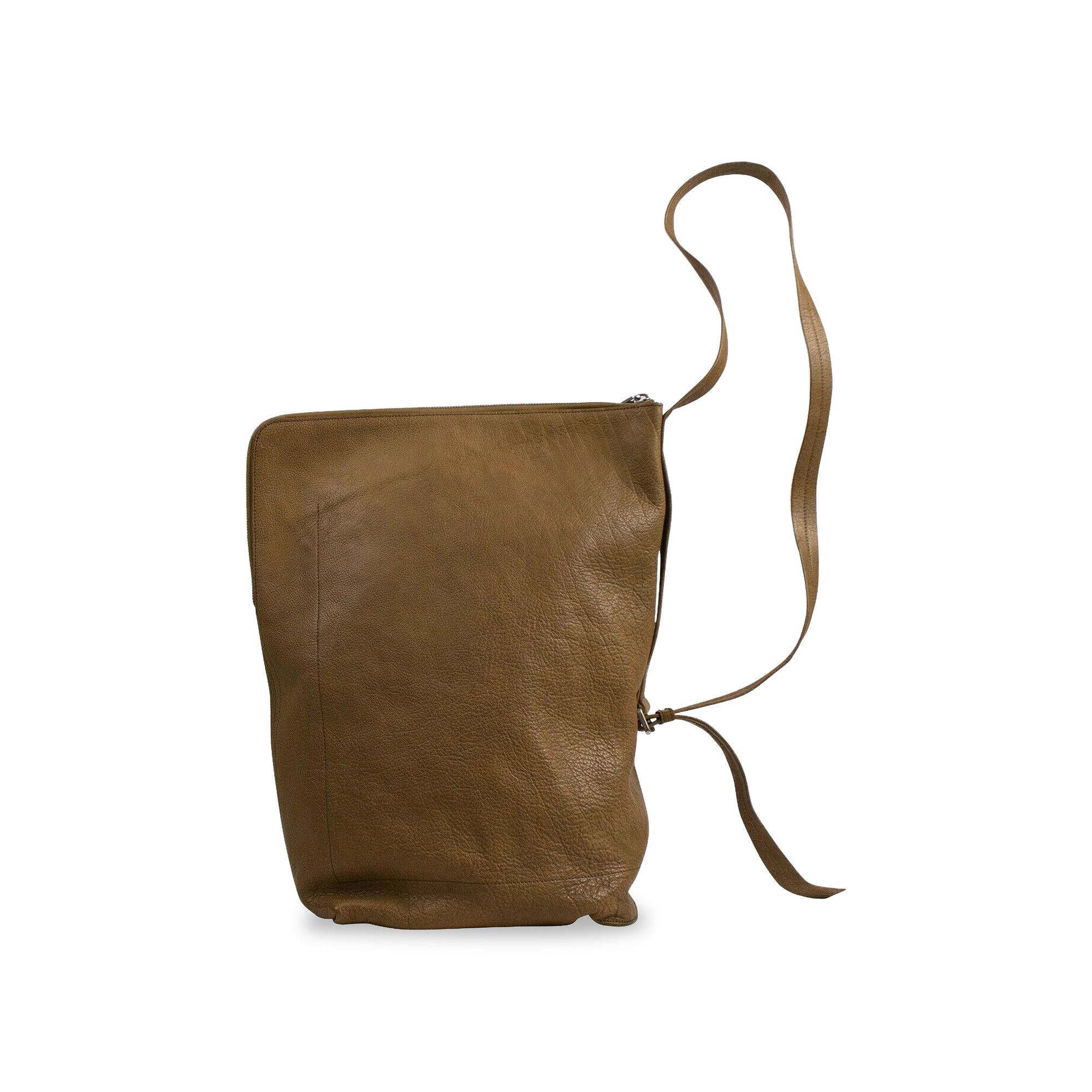 Buy Rick Owens Leather Bucket Shoulder Bag 'Mustard' - RB19S0329