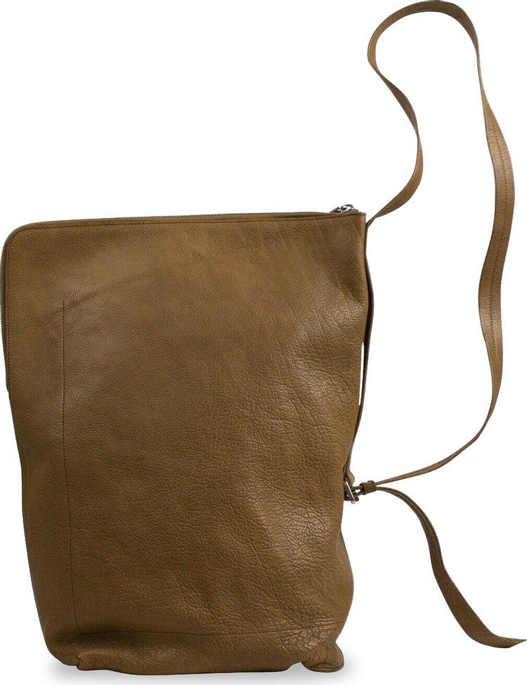 Rick Owens Leather Bucket Shoulder Bag Mustard