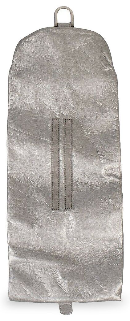 Rick Owens Leather Big Bladder Pouch Aluminum