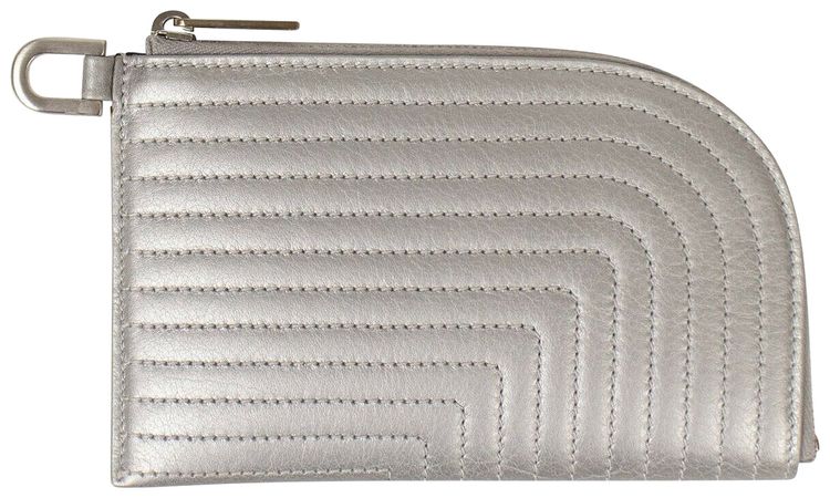 Rick Owens Leather Zip Pouch Aluminum